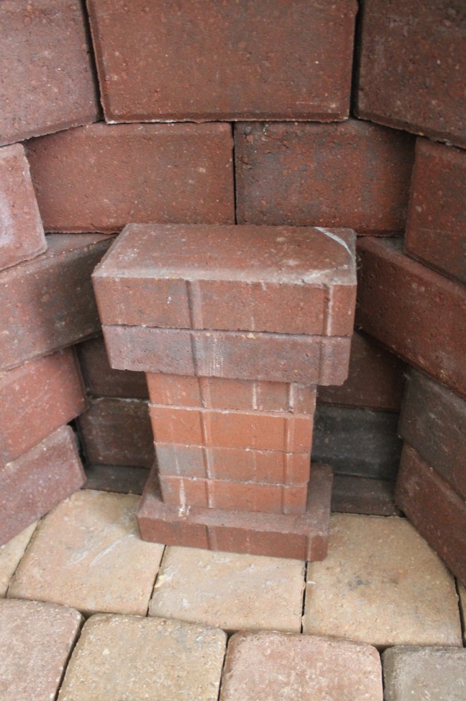 Brick platform for the candlesticks.