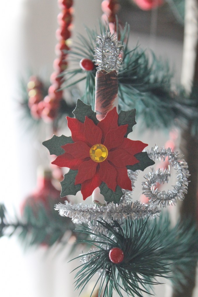 A pretty little Christmas poinsettia as a holiday flourish. 